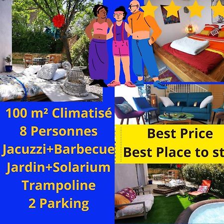 Cool Mediterranean Life 8 People Jacuzzi Barbecue Gametrampoline 2 Parking Villa Beziers Exterior photo